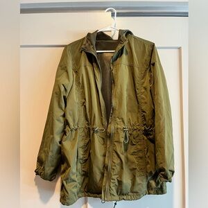 Old Navy Olive Green Lightweight Rain Jacket